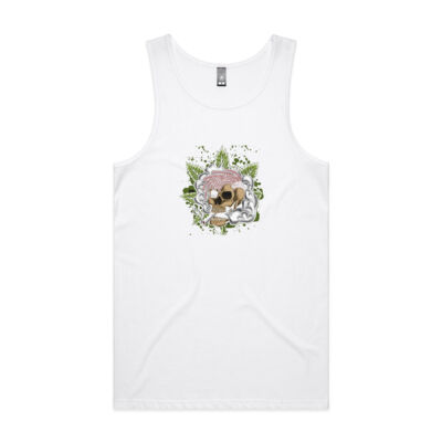Mens Smoking Skull Singlet Thumbnail